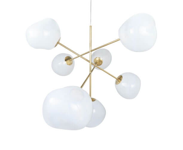 Melt große Kronleuchter, opal/gold